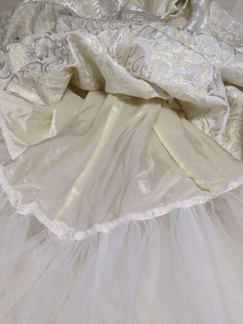 Renaissance Baroque Ivory Gold Girls Square Neck Dress Size Small* - Picture 14 of 15
